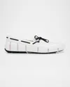 Swims Men's Braided Lace Mesh Loafers In White/navy