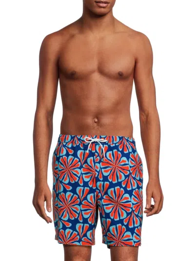 Swims Men's Floral Swim Shorts In Sapphire