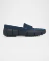 Swims Men's Lux Suede And Rubber Drivers In Midnight Navy