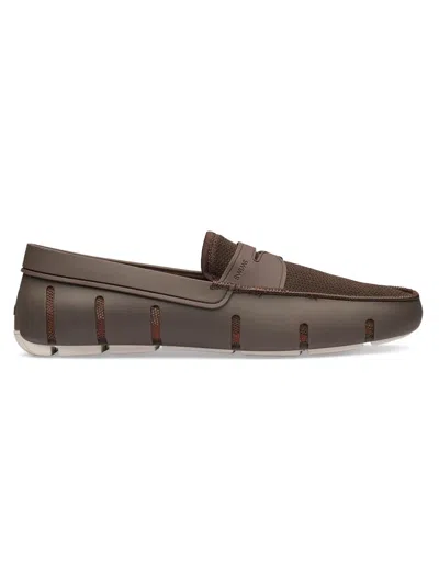 Swims Men's Mesh & Rubber Penny Loafers In Brown