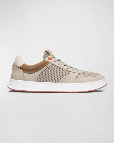 Swims Men's Strada Mix-leather And Mesh Sneakers In Sand Dune
