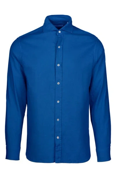 Swims Santorini Stretch Linen & Cotton Button-up Shirt In Blue