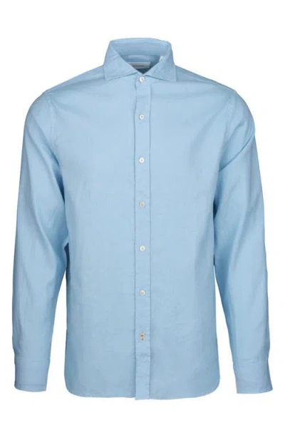 Swims Santorini Stretch Linen & Cotton Button-up Shirt In Blue