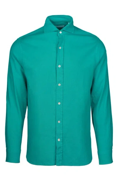 Swims Santorini Stretch Linen & Cotton Button-up Shirt In Green