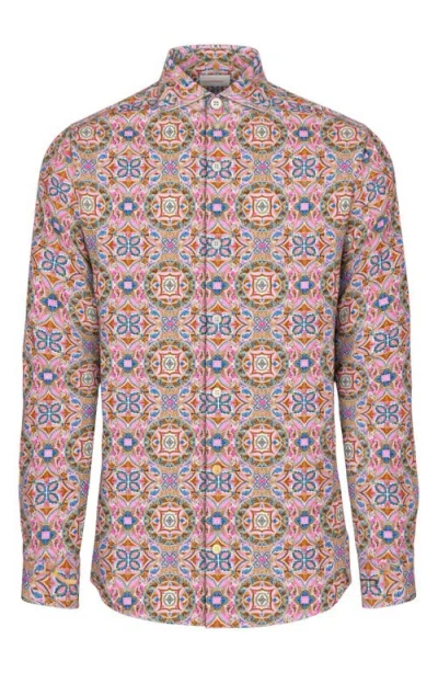 Swims Santorini Stretch Linen & Cotton Button-up Shirt In Pink