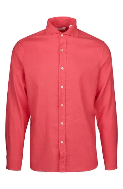 Swims Santorini Stretch Linen & Cotton Button-up Shirt In Red