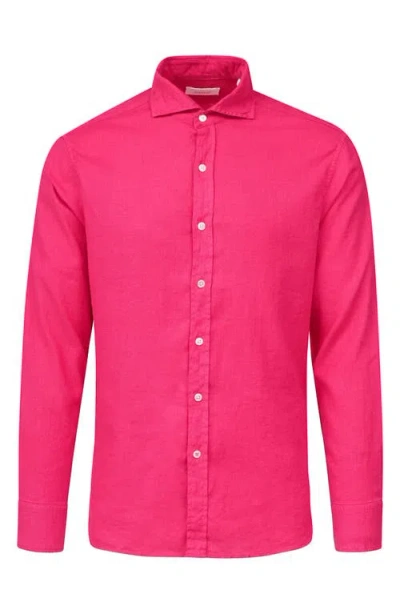 Swims Santorini Stretch Linen & Cotton Button-up Shirt In Red