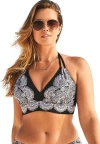 Swimsuits For All Avenger Halter Bikini Top In Black