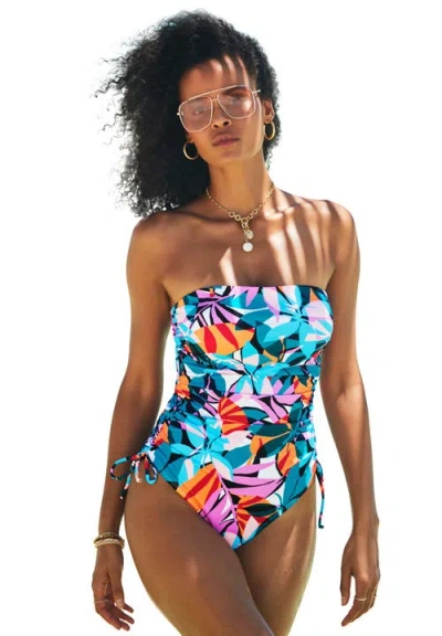 Swimsuits For All Bandeau Adjustable One Piece In Multi