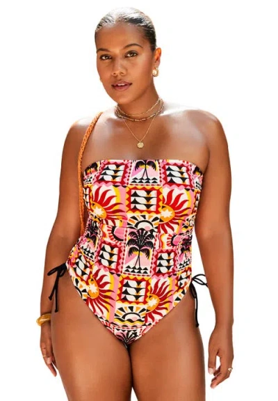 Swimsuits For All Bandeau Adjustable One Piece In Multi