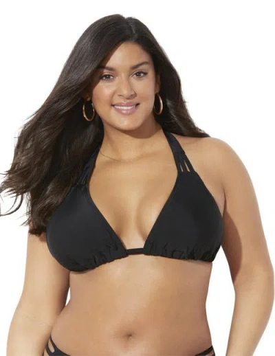 Swimsuits For All Beach Babe Triangle Bikini Top In Black