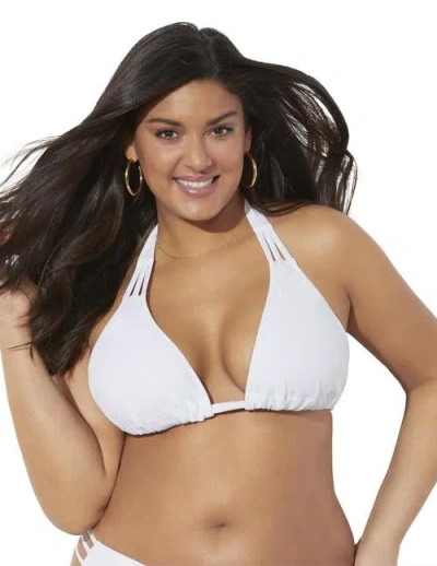 Swimsuits For All Beach Babe Triangle Bikini Top In White