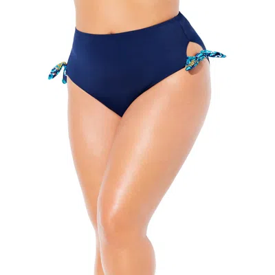 Swimsuits For All Bow High Waist Brief In Blue