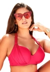 Swimsuits For All Bra Sized Drape Front Underwire Bikini Top In Pink