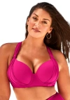 Swimsuits For All Bra Sized Drape Front Underwire Bikini Top In Pink