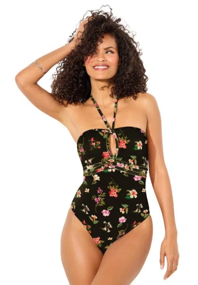 Swimsuits For All Braided Bandeau One Piece Swimsuit In Black