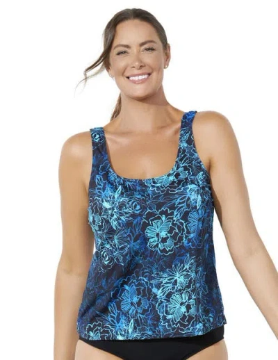 Swimsuits For All Chlorine Resistant Classic Scoop Neck Tankini Top