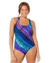 Swimsuits For All Chlorine Resistant Cross Back One Piece Swimsuit In Blue