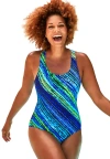 Swimsuits For All Chlorine Resistant Cross Back One Piece Swimsuit In Brown