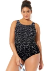 Swimsuits For All Chlorine Resistant High Neck One Piece Swimsuit In Black