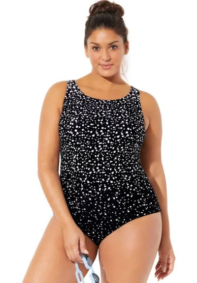 Swimsuits For All Chlorine Resistant High Neck One Piece Swimsuit In Black