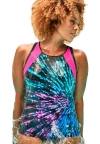 Swimsuits For All Chlorine Resistant High Neck Racerback Tankini Top In Multi