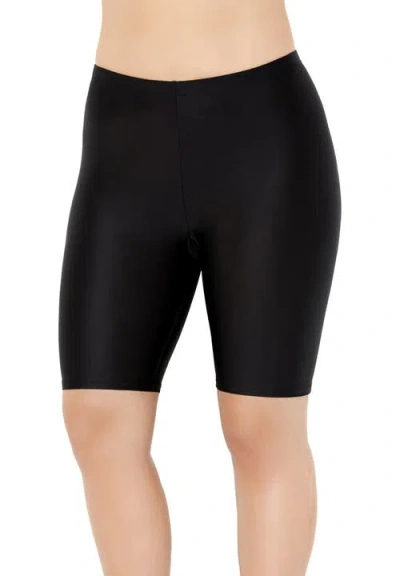 Swimsuits For All Chlorine Resistant Long Bike Short Swim Bottom In Black