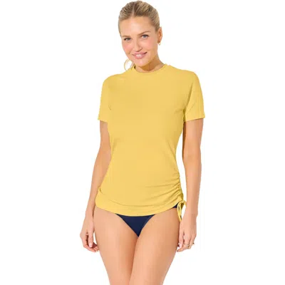 Swimsuits For All Chlorine Resistant Quick-dry Side-tie Short Sleeve Swim Tee Rash Guard In Multi