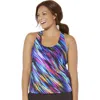 Swimsuits For All Chlorine Resistant Racerback Tankini Top In Multi