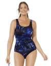 Swimsuits For All Chlorine Resistant Spliced Tank One Piece Swimsuit In Blue