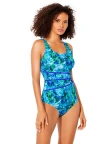 Swimsuits For All Chlorine Resistant Spliced Tank One Piece Swimsuit In Blue