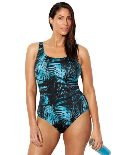 Swimsuits For All Chlorine Resistant Spliced Tank One Piece Swimsuit In Multi