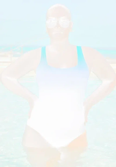 Swimsuits For All Chlorine Resistant Square Neck Tummy Control One Piece Swimsuit In Metallic