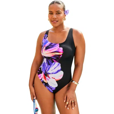 Swimsuits For All Chlorine Resistant Tank One Piece Swimsuit In Black