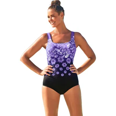 Swimsuits For All Chlorine Resistant Tank One Piece Swimsuit In Purple