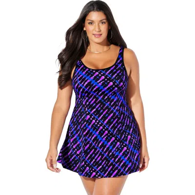 Swimsuits For All Chlorine Resistant Tank Swimdress In Brown