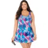 Swimsuits For All Chlorine Resistant Tank Swimdress In Burgundy