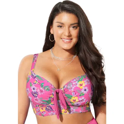 Swimsuits For All Confidante Bra Sized Underwire Bikini Top In Pink
