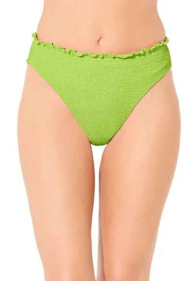 Swimsuits For All Crinkle Lettuce Trim Swim Brief In White
