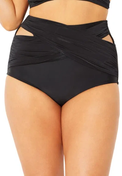 Swimsuits For All Crisscross Wrap Bikini Bottom In Black