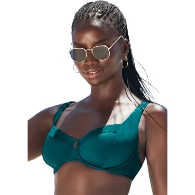Swimsuits For All Essential Sweetheart Underwire Bikini Top In Blue