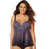Swimsuits For All Flyaway Underwire Tankini Top In Multi