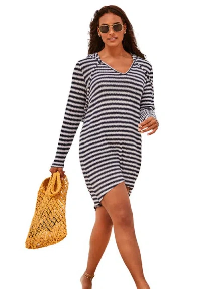 Swimsuits For All Hi-low Knit Tunic Hoodie In Multi