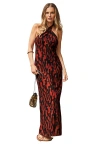 Swimsuits For All High Neck Twist Halter Cover Up Maxi Dress In Black