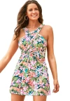 Swimsuits For All High Neck Wrap Swimdress In Multi
