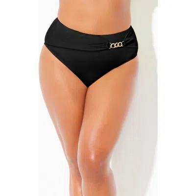 Swimsuits For All High Waist Chain Accent Swim Brief In Black