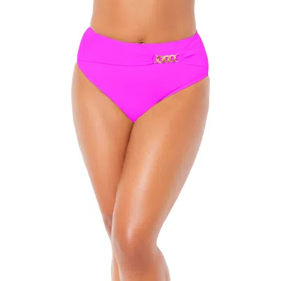 Swimsuits For All High Waist Chain Accent Swim Brief In Purple