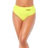 Swimsuits For All High Waist Chain Accent Swim Brief In Yellow