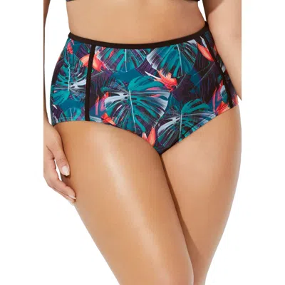 Swimsuits For All High Waist Piped Swim Brief In Multi
