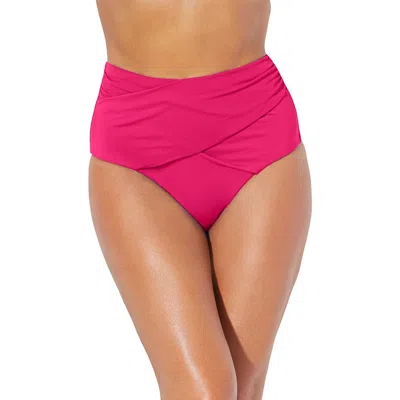 Swimsuits For All High Waist Twist Swim Brief In Pink